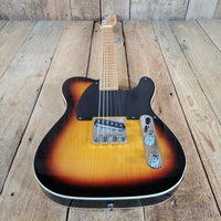 Logan Tele Custom (Esquire) Sunburst Figured Maple Neck Double Bound w/Tweed Hard Case, Excellent - Mahar's Vintage Guitars