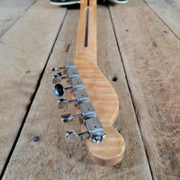 Logan Tele Custom (Esquire) Sunburst Figured Maple Neck Double Bound w/Tweed Hard Case, Excellent - Mahar's Vintage Guitars