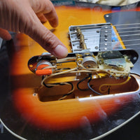 Logan Tele Custom (Esquire) Sunburst Figured Maple Neck Double Bound w/Tweed Hard Case, Excellent - Mahar's Vintage Guitars
