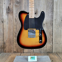 Logan Tele Custom (Esquire) Sunburst Figured Maple Neck Double Bound w/Tweed Hard Case, Excellent - Mahar's Vintage Guitars