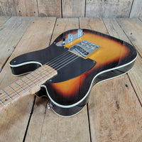 Logan Tele Custom (Esquire) Sunburst Figured Maple Neck Double Bound w/Tweed Hard Case, Excellent - Mahar's Vintage Guitars
