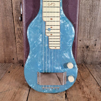 Magnatone 1951 Blue Pearloid MOTS Lap Steel w/ Case - Mahar's Vintage Guitars