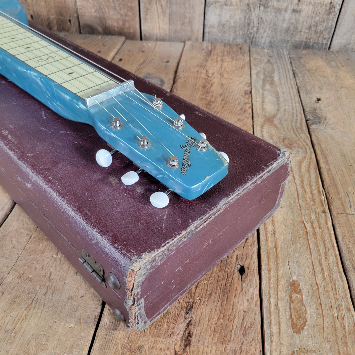 Magnatone 1951 Blue Pearloid MOTS Lap Steel w/ Case - Mahar's Vintage Guitars