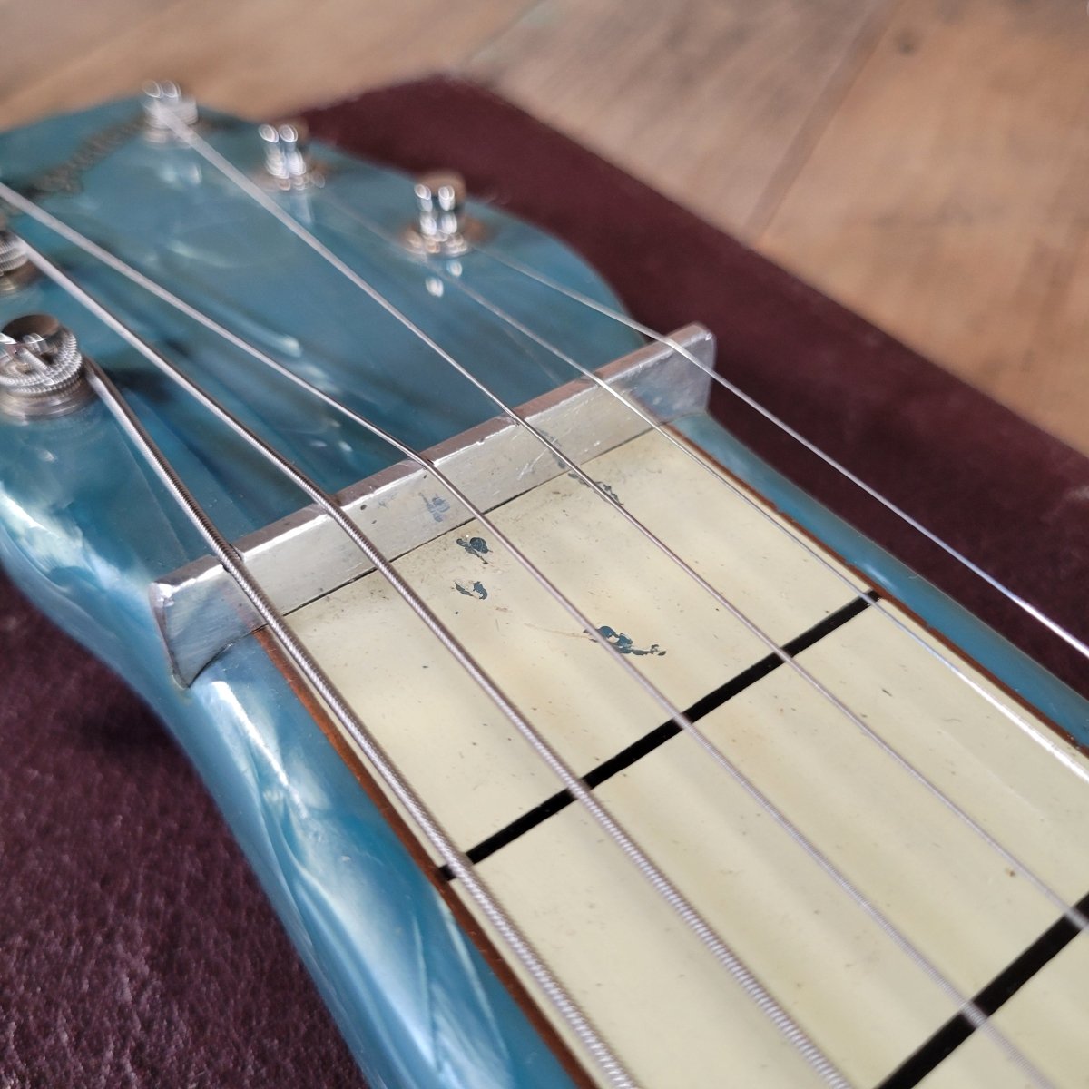 Magnatone 1951 Blue Pearloid MOTS Lap Steel w/ Case - Mahar's Vintage Guitars