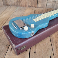 Magnatone 1951 Blue Pearloid MOTS Lap Steel w/ Case - Mahar's Vintage Guitars