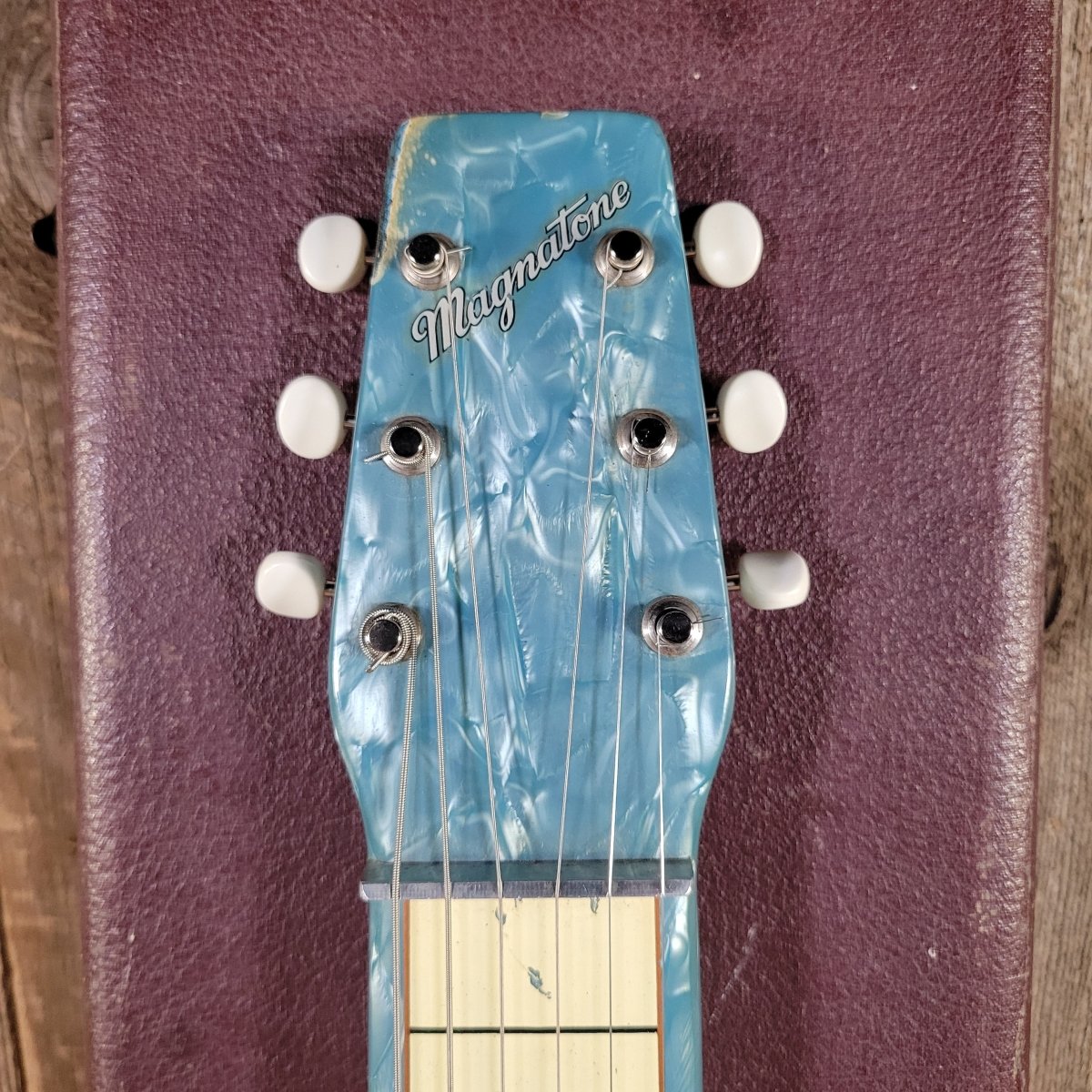 Magnatone 1951 Blue Pearloid MOTS Lap Steel w/ Case - Mahar's Vintage Guitars