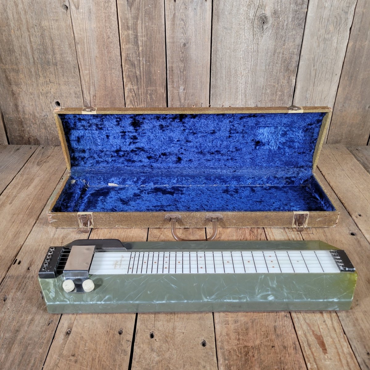 Magnatone Melodier Lap Steel 1950s Grey Pearloid — w/ Case - Mahar's Vintage Guitars