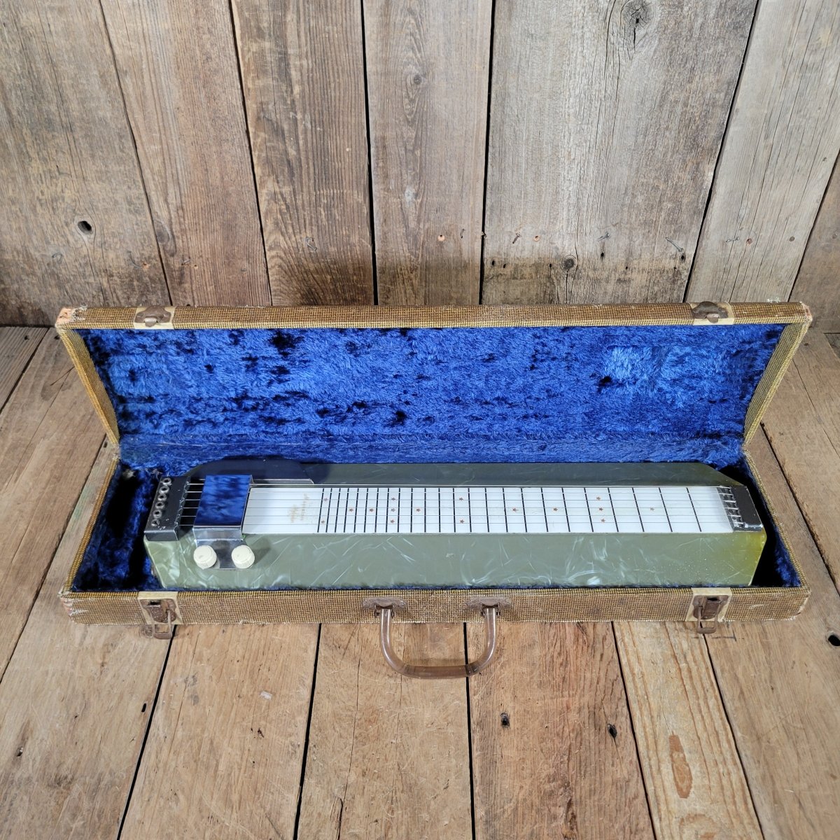 Magnatone Melodier Lap Steel 1950s Grey Pearloid — w/ Case - Mahar's Vintage Guitars