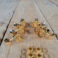 Martin 3+3 Gold Open Gear Tuners NOS w/ Screws & Bushings - Mahar's Vintage Guitars