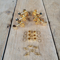 Martin 3+3 Gold Open Gear Tuners NOS w/ Screws & Bushings - Mahar's Vintage Guitars