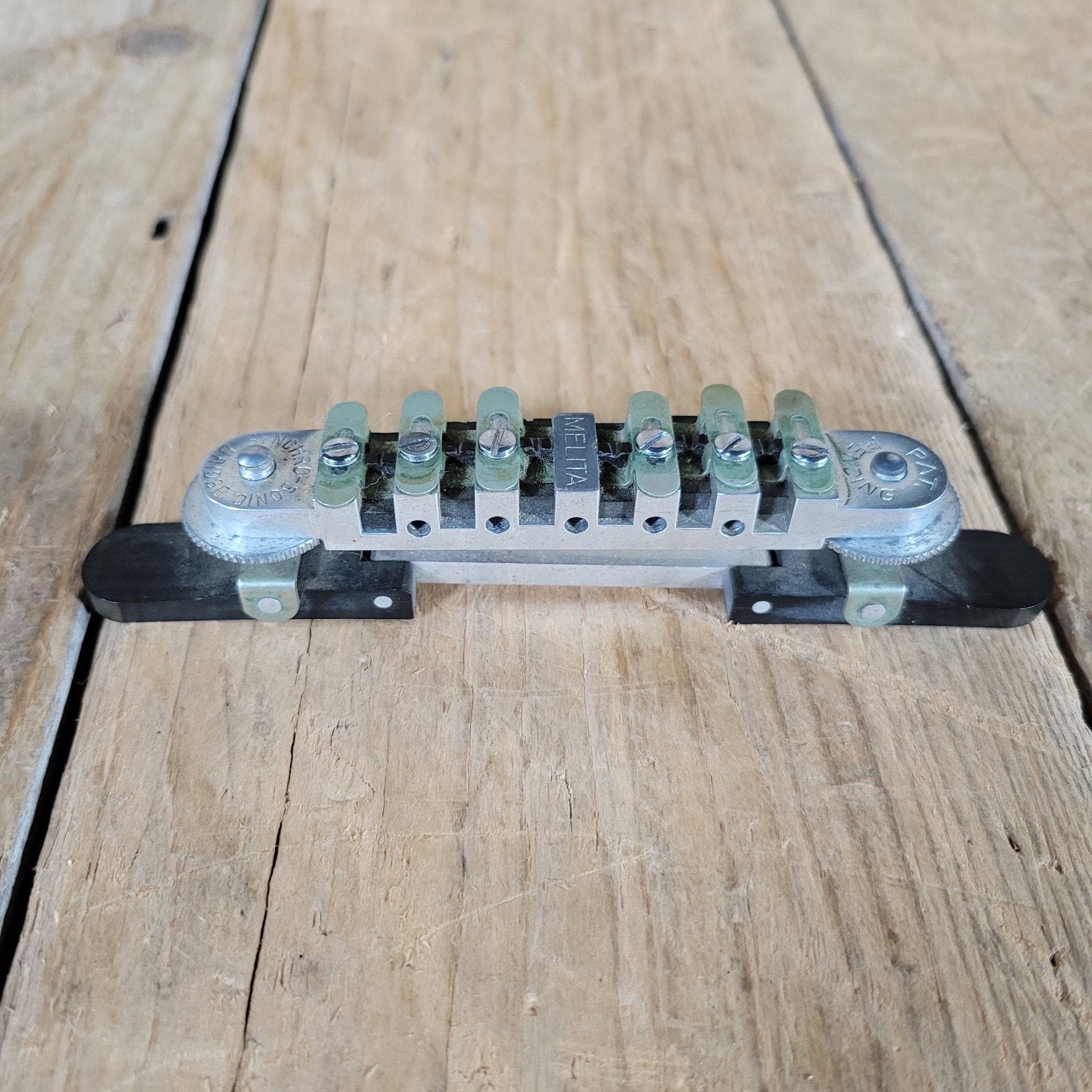 Melita Guitar Bridge 1st Version For Vintage Gretsch Guitars - Pat Pending 1950s - Mahar's Vintage Guitars
