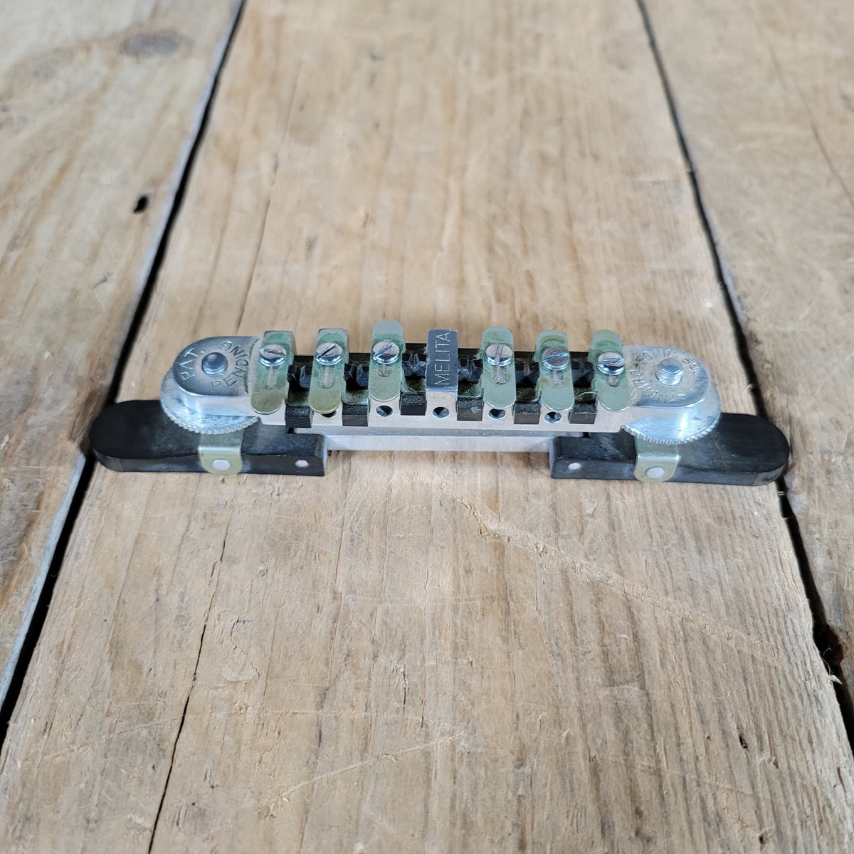 Melita Guitar Bridge 1st Version For Vintage Gretsch Guitars - Pat Pending 1950s - Mahar's Vintage Guitars