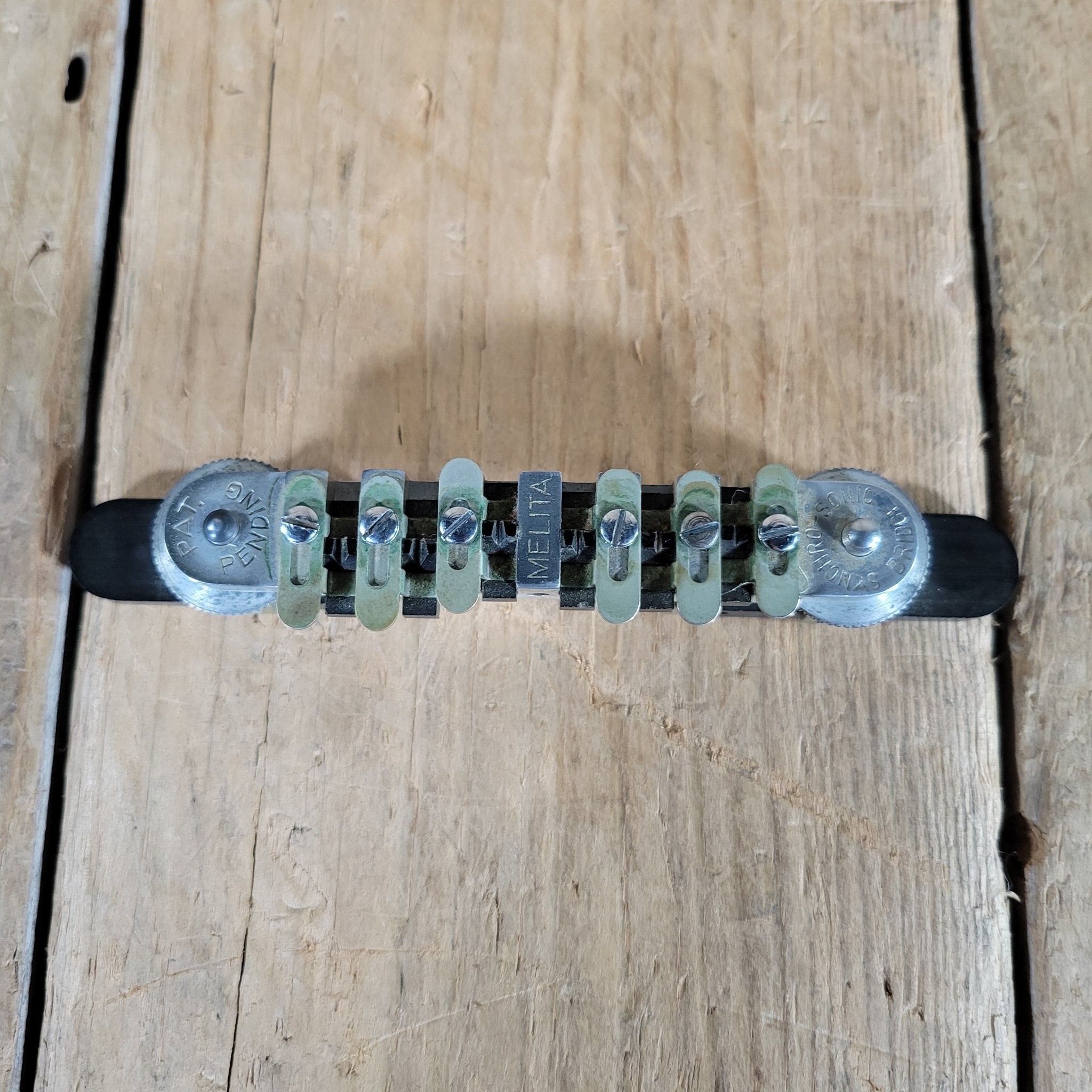 Melita Guitar Bridge 1st Version For Vintage Gretsch Guitars - Pat Pending 1950s - Mahar's Vintage Guitars