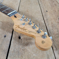 MJT 2010 Relic Strat Parts-Caster Olympic White Relic w/Mono Gig Bag, Very Good - Mahar's Vintage Guitars
