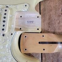 MJT 2010 Relic Strat Parts-Caster Olympic White Relic w/Mono Gig Bag, Very Good - Mahar's Vintage Guitars