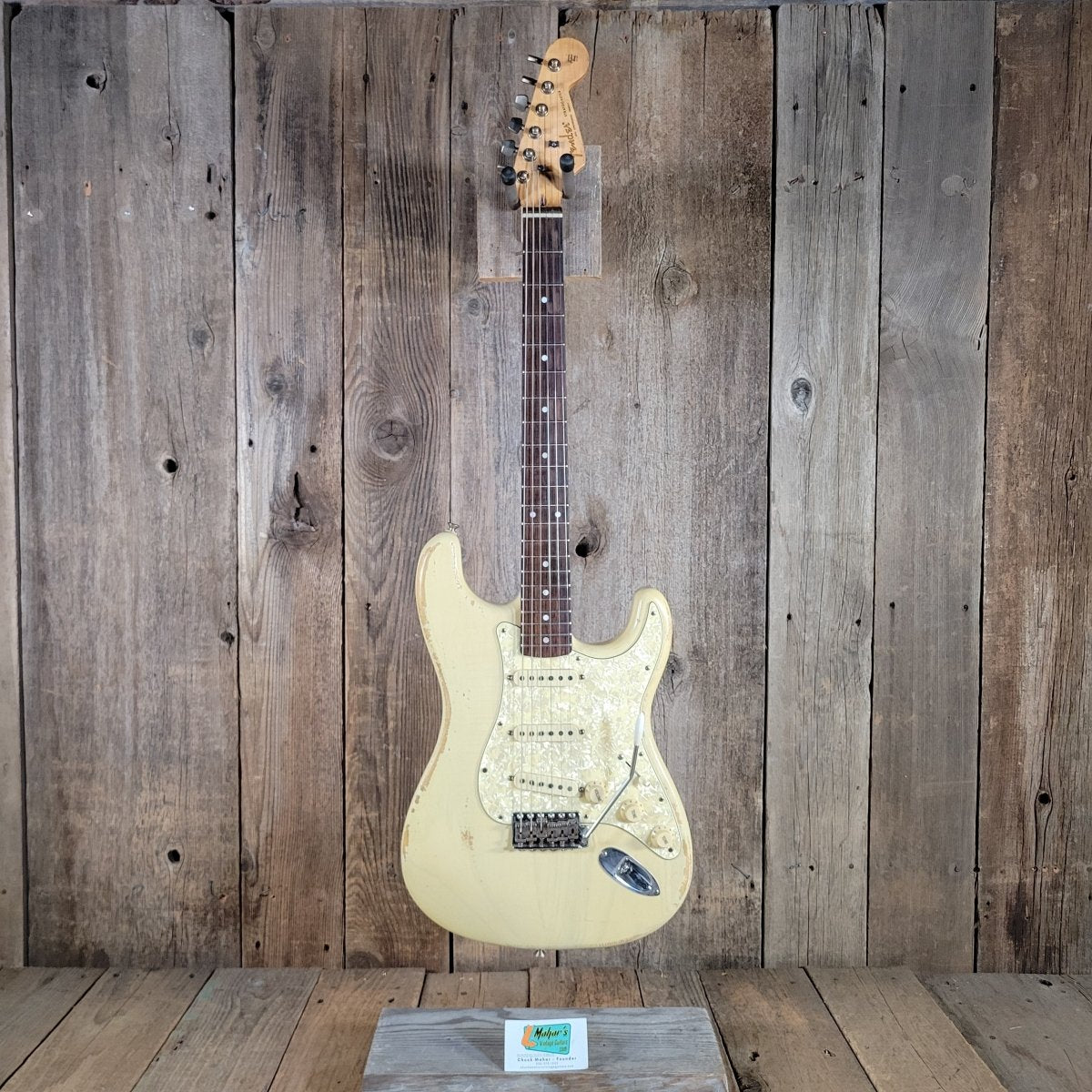 MJT 2010 Relic Strat Parts-Caster Olympic White Relic w/Mono Gig Bag, Very Good - Mahar's Vintage Guitars