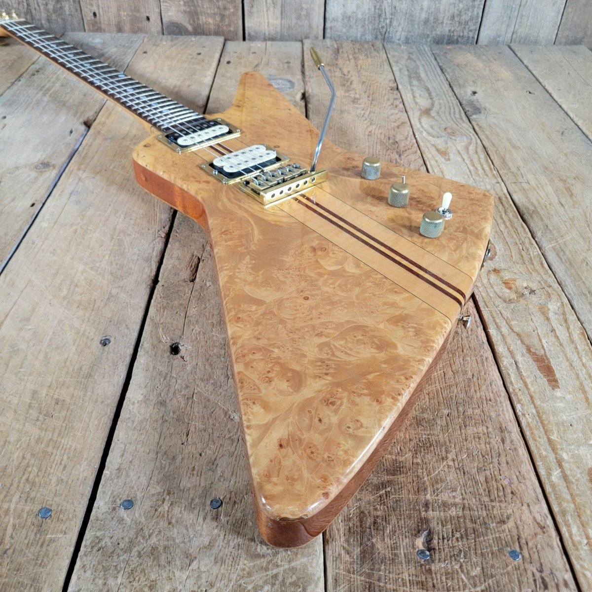 Moonstone 1982 Exploder Guitar 1 of 65 Made w/ Original Case, Excellent - Mahar's Vintage Guitars