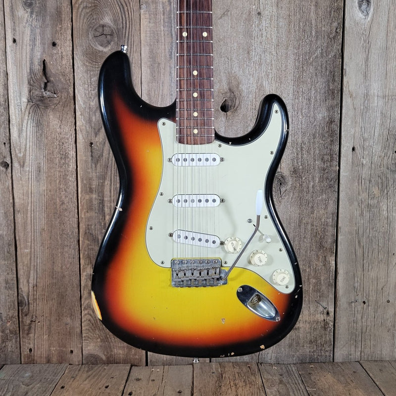 Nash S - 63 Stratocaster 2014 – 3 - Tone Sunburst, Slab Board, Original Case - Mahar's Vintage Guitars