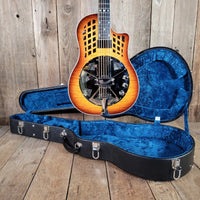 National 2016 Solid Rocket Resonator Sunburst Maple Hot Plate Near Mint - Mahar's Vintage Guitars