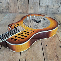 National 2016 Solid Rocket Resonator Sunburst Maple Hot Plate Near Mint - Mahar's Vintage Guitars