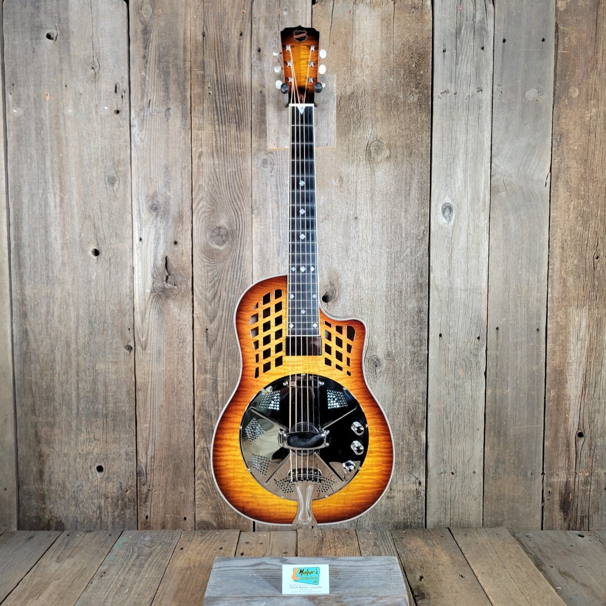 National 2016 Solid Rocket Resonator Sunburst Maple Hot Plate Near Mint - Mahar's Vintage Guitars