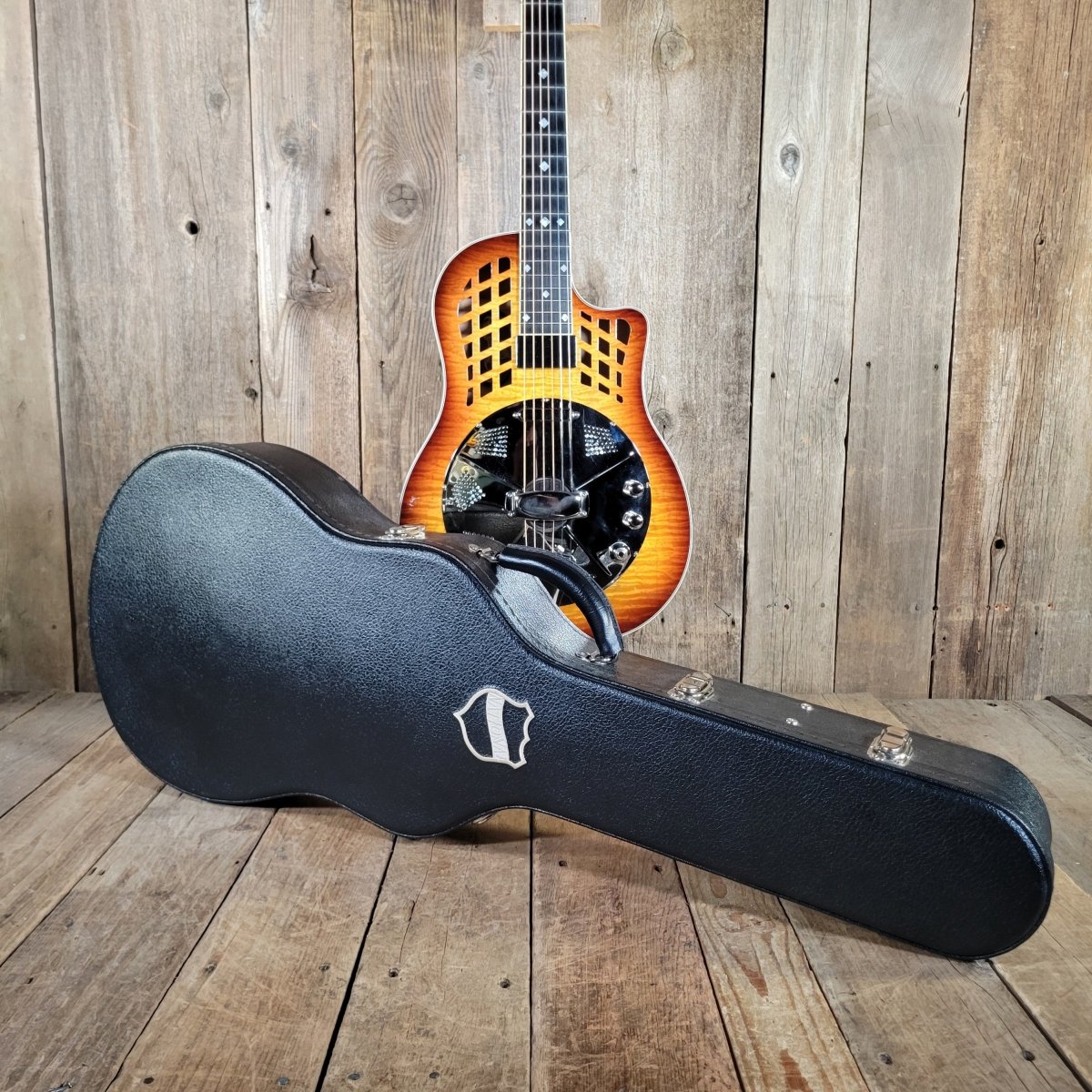 National 2016 Solid Rocket Resonator Sunburst Maple Hot Plate Near Mint - Mahar's Vintage Guitars