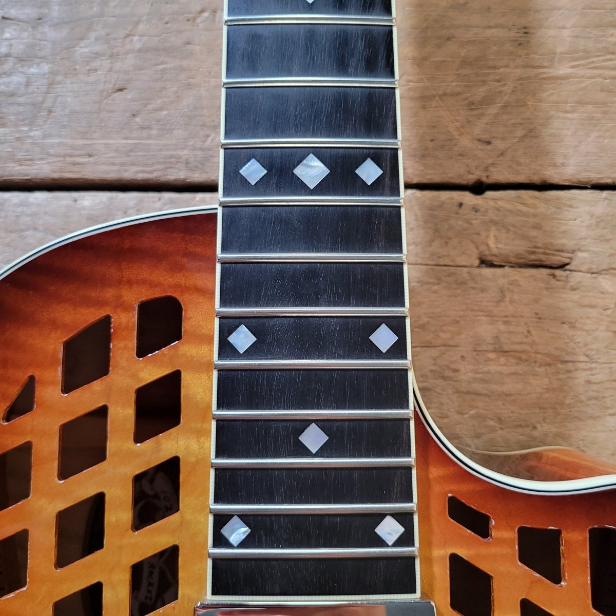 National 2016 Solid Rocket Resonator Sunburst Maple Hot Plate Near Mint - Mahar's Vintage Guitars