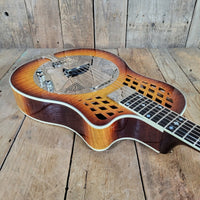 National 2016 Solid Rocket Resonator Sunburst Maple Hot Plate Near Mint - Mahar's Vintage Guitars