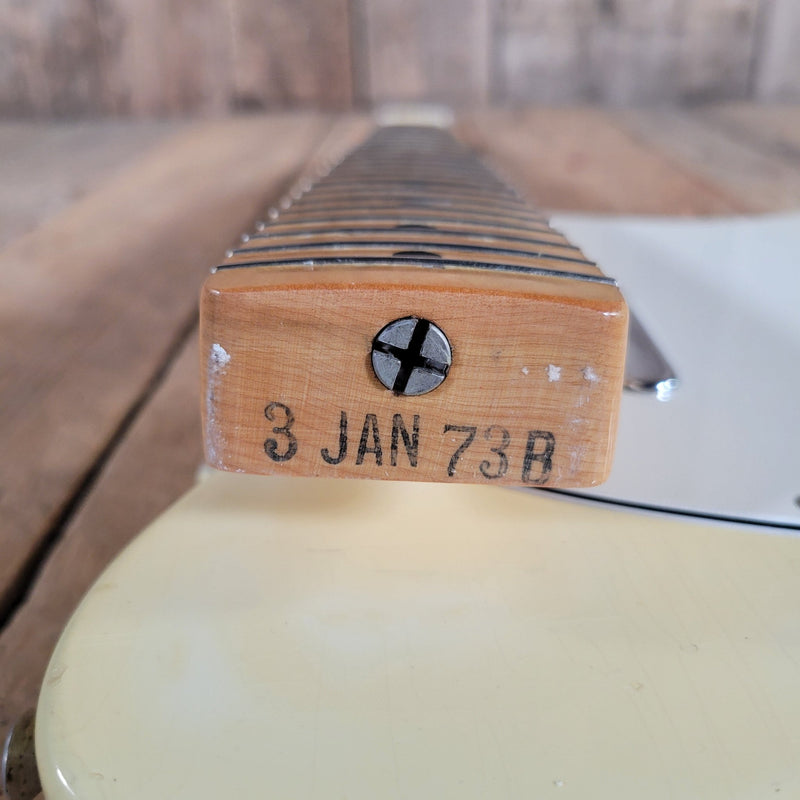ON HOLD - Fender Telecaster – Olympic White Vintage Electric Guitar with Maple Neck 1972 serial, Jan 1973 Neck Date - Mahar's Vintage Guitars