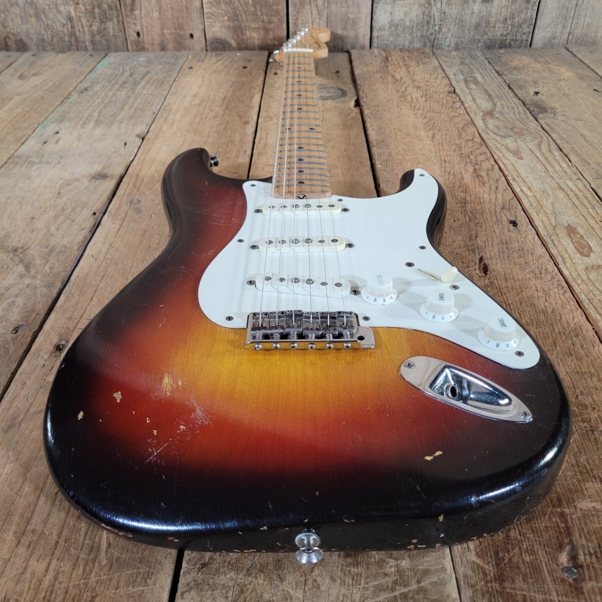 Out for a Refret - Fender Stratocaster 1958 Sunburst Vintage Pre CBS electric guitar - Mahar's Vintage Guitars