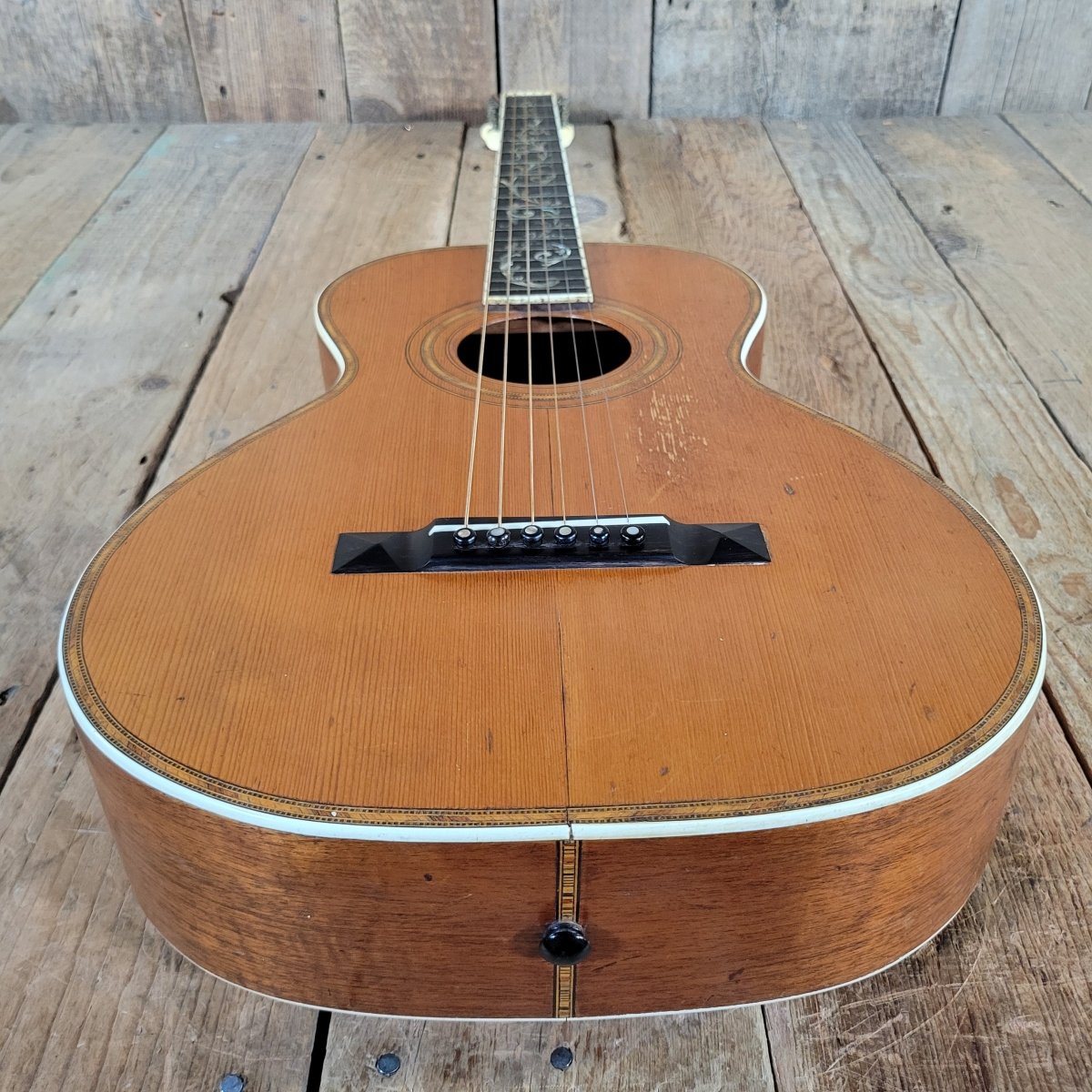Pagani Bros Single 0 Size Solid Wood Acoustic early 1900s W/Hard Case Parlor guitar - Mahar's Vintage Guitars