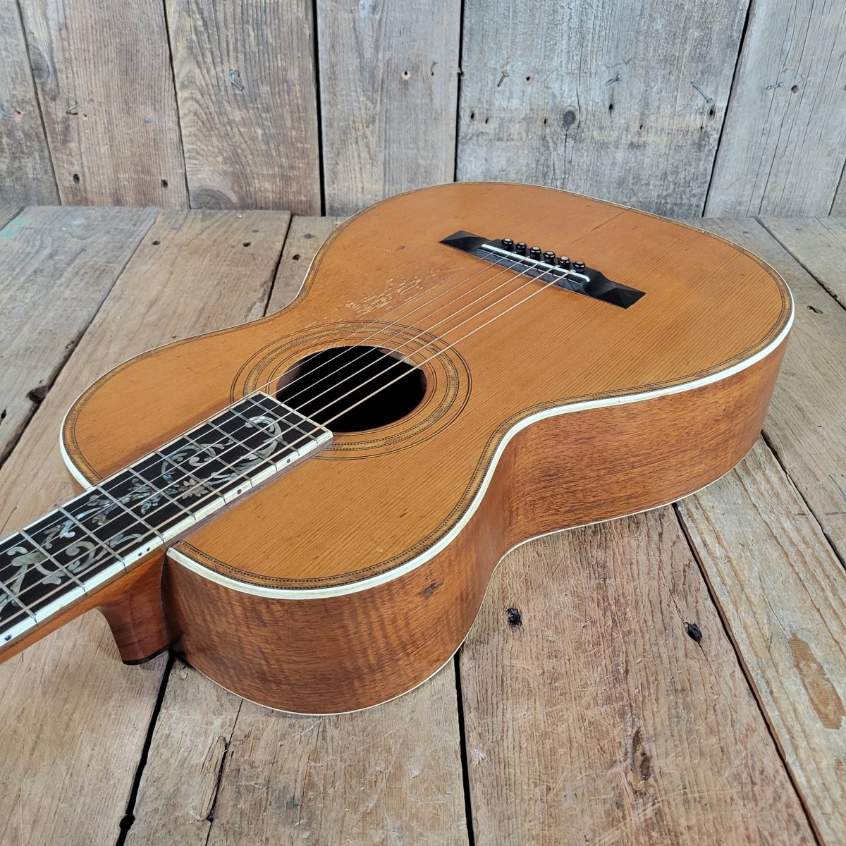 Pagani Bros Single 0 Size Solid Wood Acoustic early 1900s W/Hard Case Parlor guitar - Mahar's Vintage Guitars