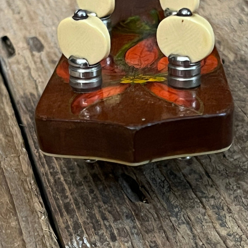 Rare 1930s "The Gibson" Poinsettia Ukulele – Hand - Painted Style 3 Soprano with Floral Motif 1926 - 1929 - Mahar's Vintage Guitars