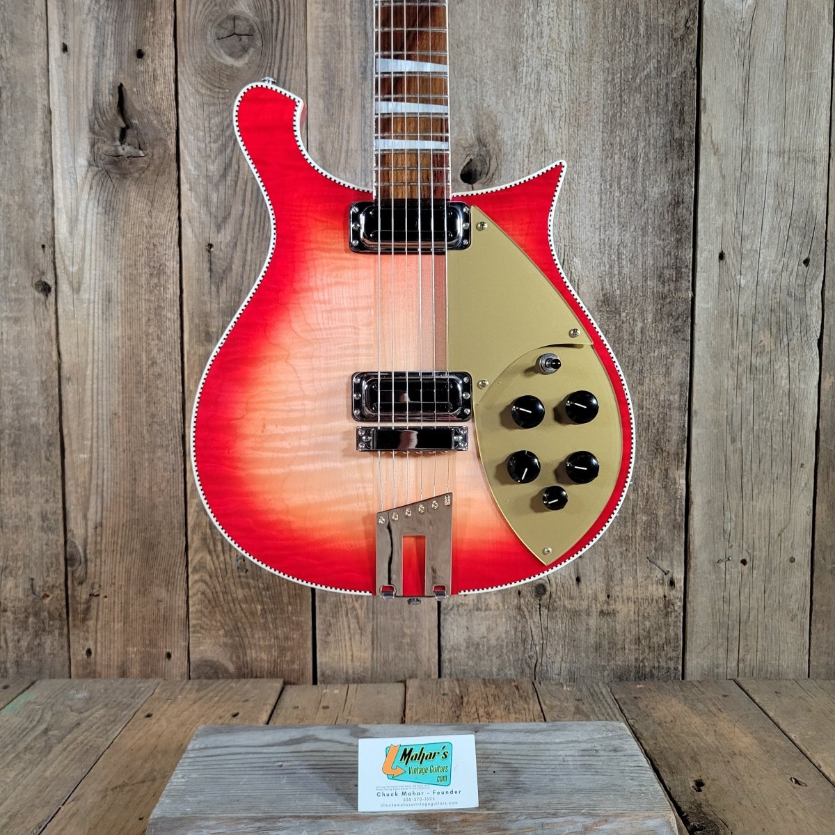 Rickenbacker 2023 660 6 String Fireglo Flamed, Original Case Near Mint - Mahar's Vintage Guitars