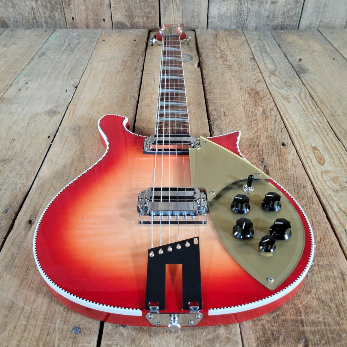 Rickenbacker 2023 660 6 String Fireglo Flamed, Original Case Near Mint - Mahar's Vintage Guitars