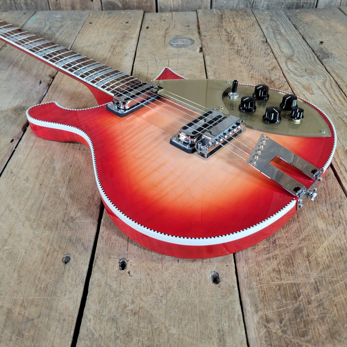Rickenbacker 2023 660 6 String Fireglo Flamed, Original Case Near Mint - Mahar's Vintage Guitars