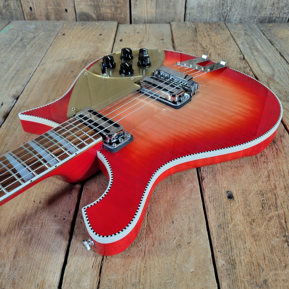 Rickenbacker 2023 660 6 String Fireglo Flamed, Original Case Near Mint - Mahar's Vintage Guitars
