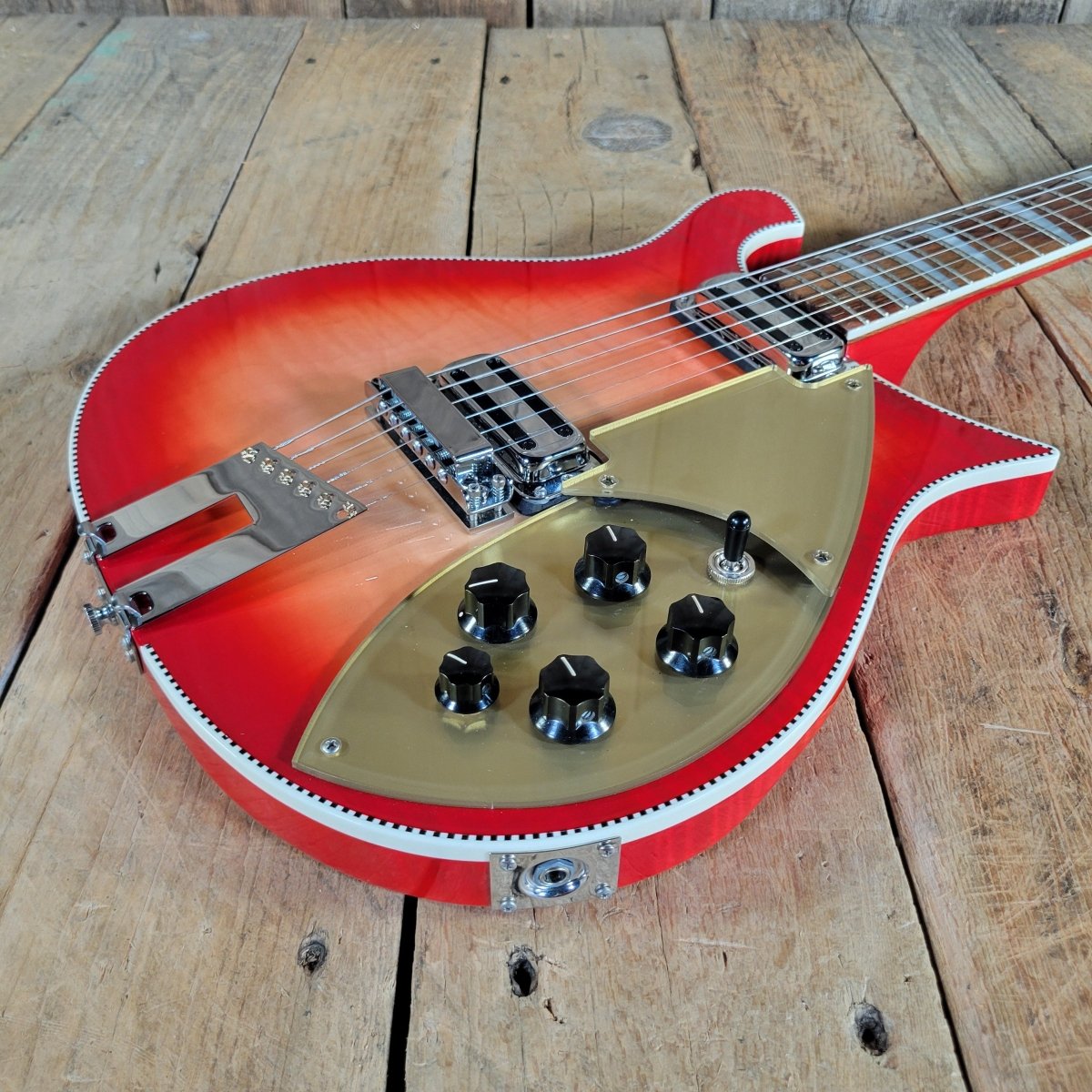 Rickenbacker 2023 660 6 String Fireglo Flamed, Original Case Near Mint - Mahar's Vintage Guitars