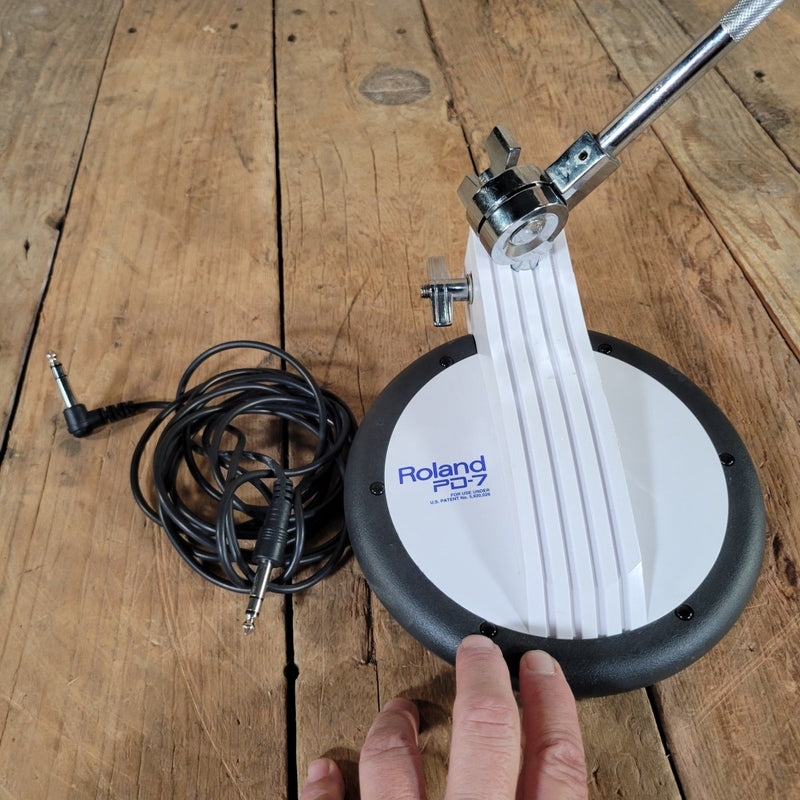 Roland PD - 7 7" Dual - Trigger Pad w/ Cymbal Stand & Cable - Mahar's Vintage Guitars
