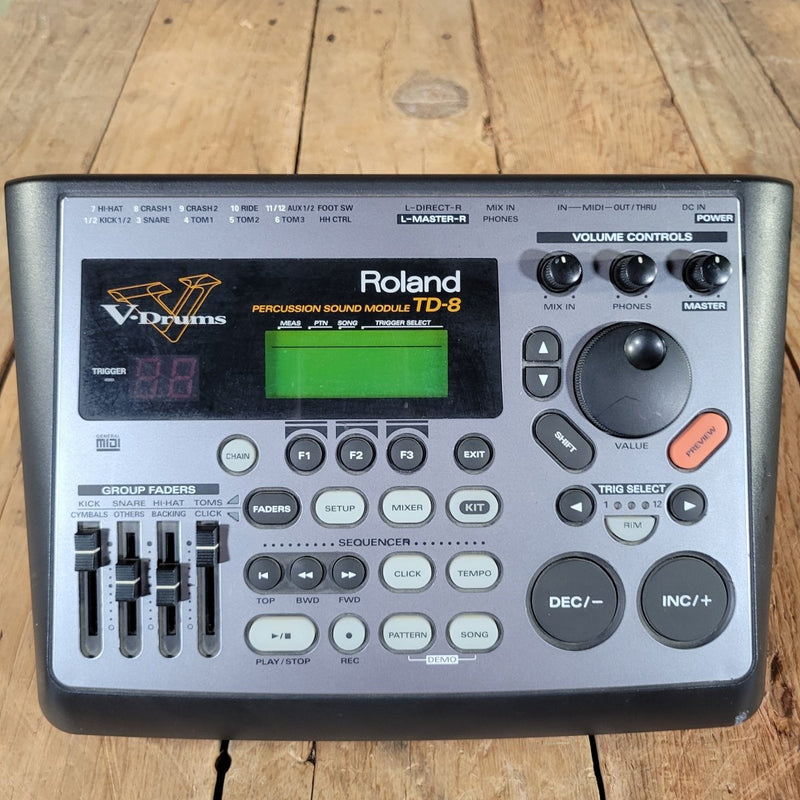 Roland TD - 8 V - Drums Sound Module 2004 with Mount & Adapter - Mahar's Vintage Guitars