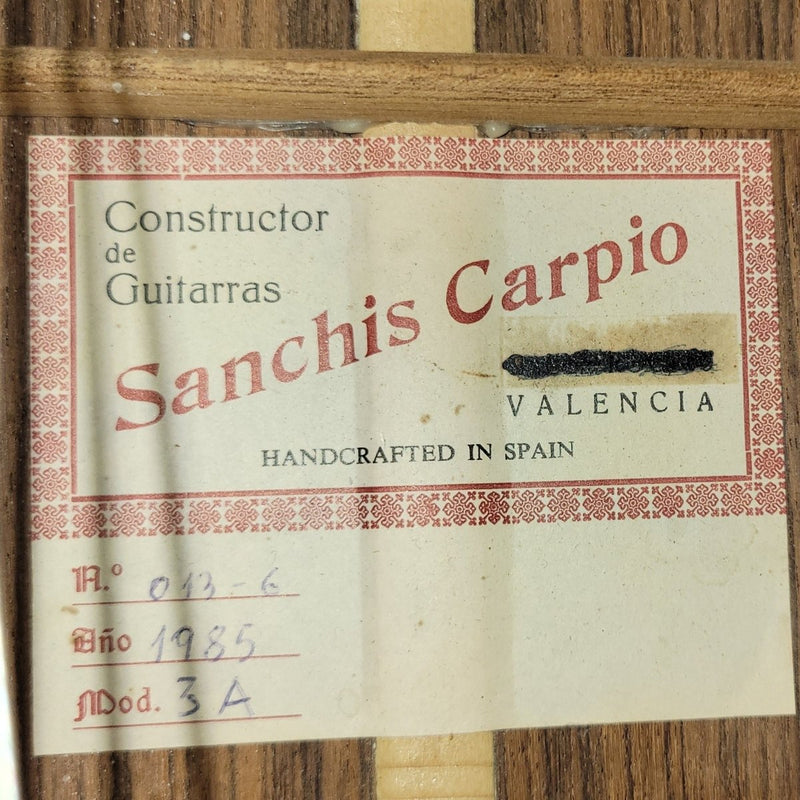 Sanchis Carpio Model 3A 1985 Rosewood Classical w/ SKB Case - Mahar's Vintage Guitars