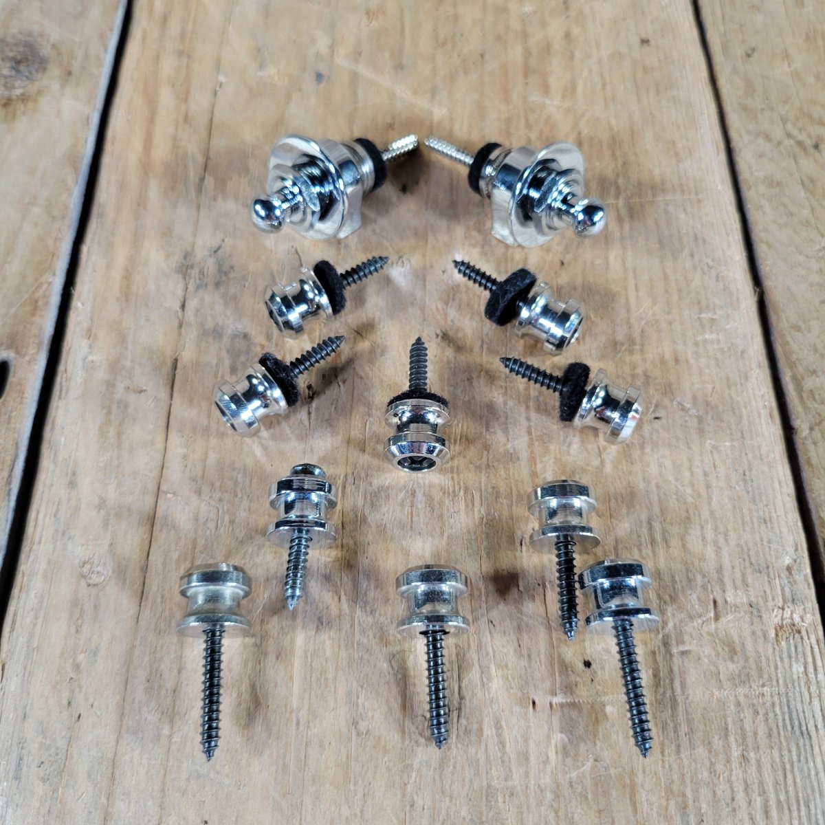 Schaller Straplocks w/ 5 Extra Strap Button Sets Excellent - Mahar's Vintage Guitars