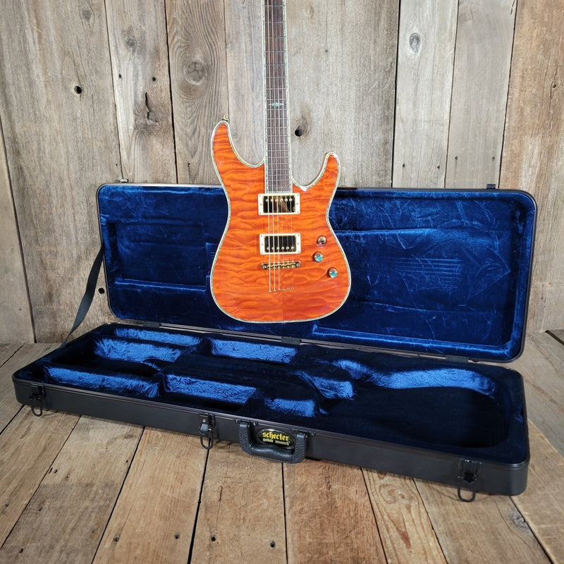 Schecter C1 - Elite Amber Quilt Top Electric Guitar – 2005, Mint Condition with Original Case - Mahar's Vintage Guitars