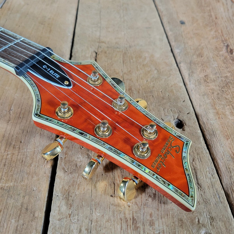 Schecter C1 - Elite Amber Quilt Top Electric Guitar – 2005, Mint Condition with Original Case - Mahar's Vintage Guitars