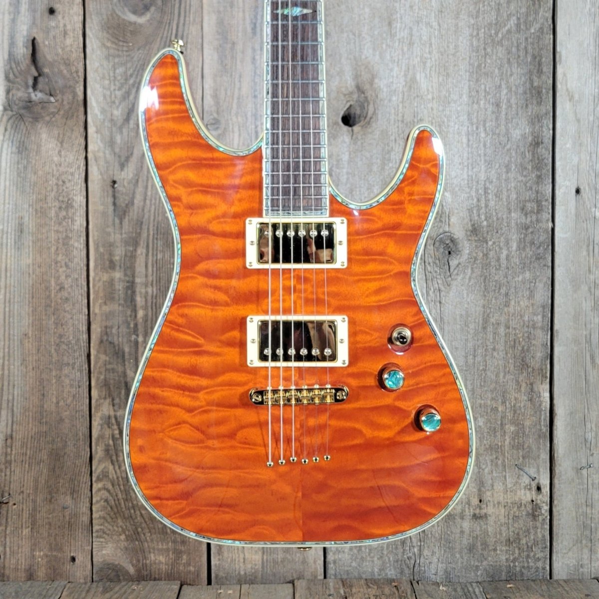 Schecter C1 - Elite Amber Quilt Top Electric Guitar – 2005, Mint Condition with Original Case - Mahar's Vintage Guitars