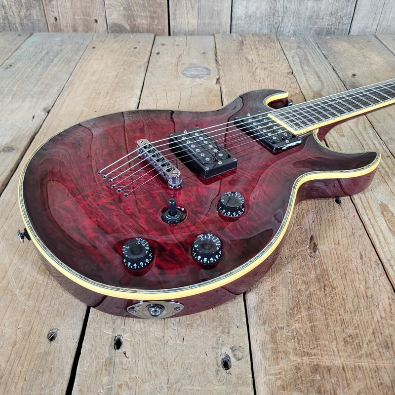 Schecter S - 1 Elite Double Cut 2003–2007 – Flame Top Black Cherry w/ Hard Case - Mahar's Vintage Guitars