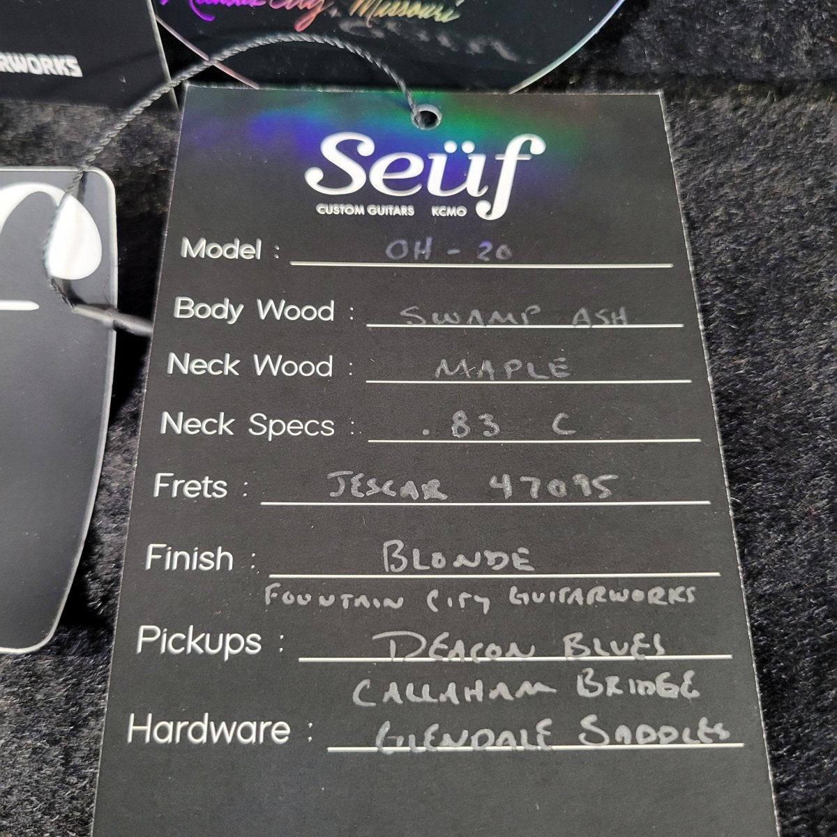 Seuf OH - 20 Telecaster Swamp Ash 2024 - Mahar's Vintage Guitars