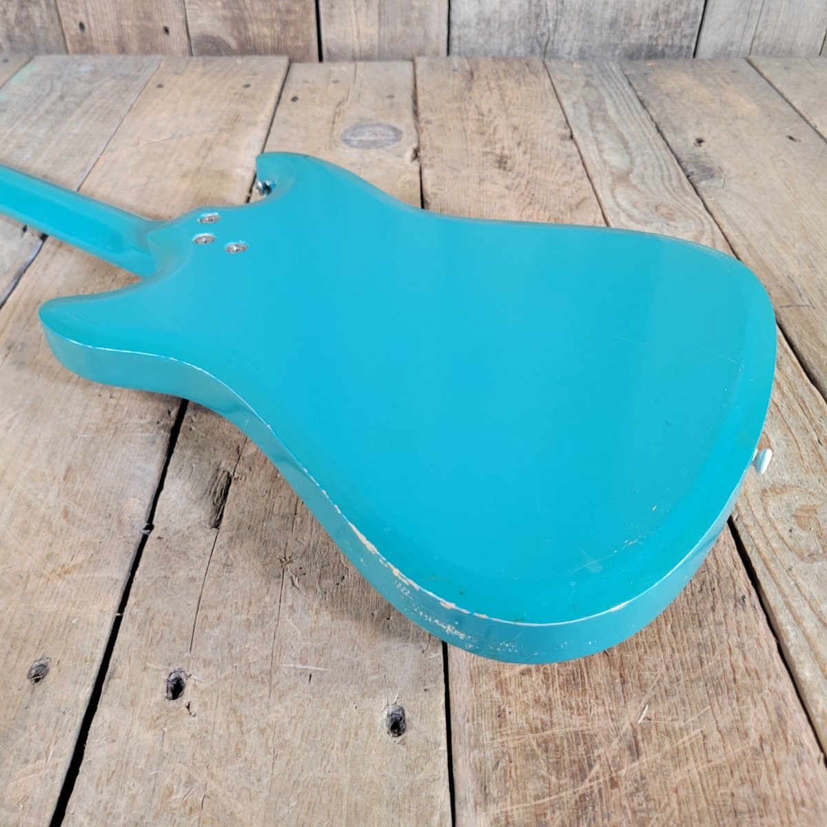 Silvertone 1965 1413L Turquoise Super Clean Perfect Neck w/ Orig Gig Bag - Mahar's Vintage Guitars