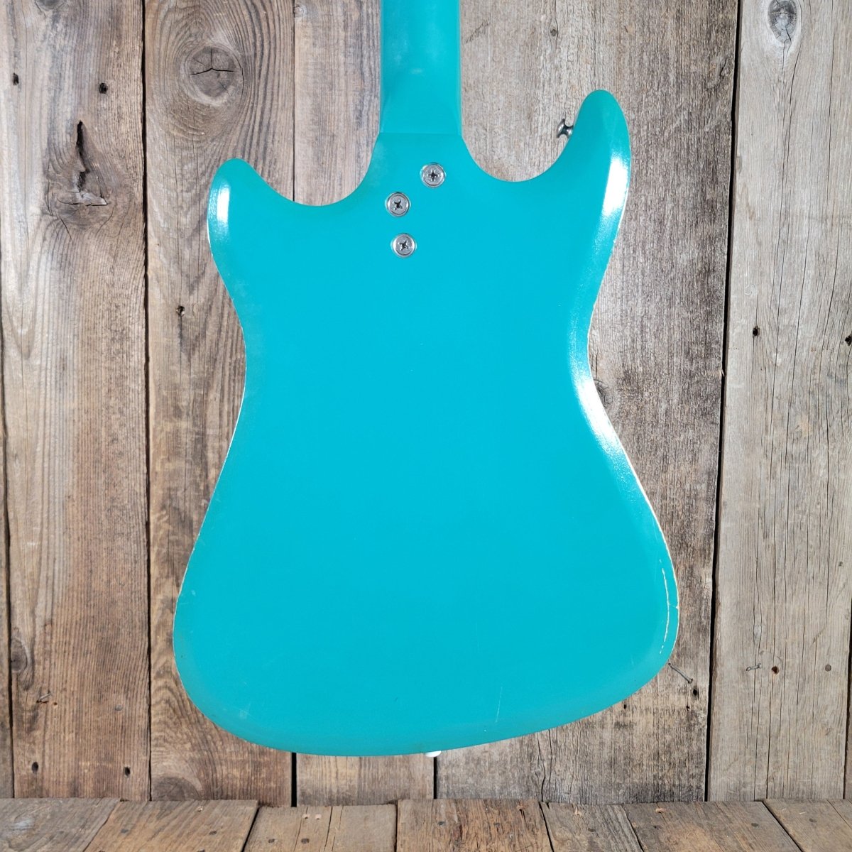 Silvertone 1965 1413L Turquoise Super Clean Perfect Neck w/ Orig Gig Bag - Mahar's Vintage Guitars