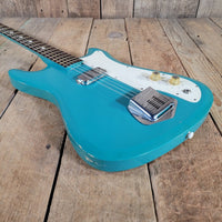 Silvertone 1965 1413L Turquoise Super Clean Perfect Neck w/ Orig Gig Bag - Mahar's Vintage Guitars